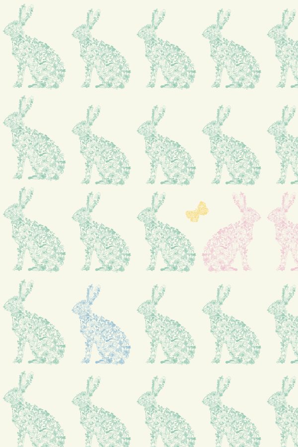 Wild rabbits in love pattern
